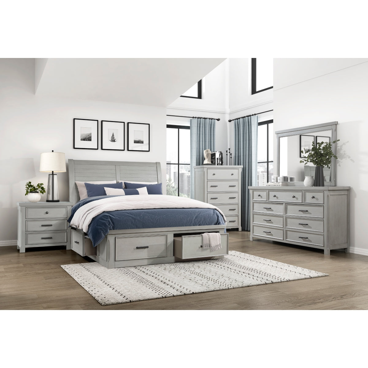 Commode 9 Tiroirs | Gris Clair | 5-7331