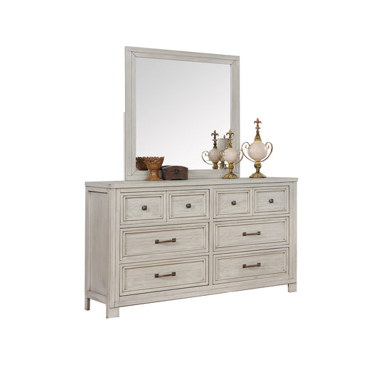Commode 8 Tiroirs Darcy | Chêne Blanc Vieilli | 5-W071
