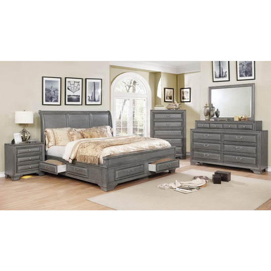 Commode 5 Tiroirs Milton | Gris | 9-YG1071