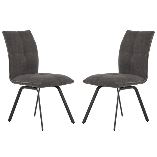Chaise de Cuisine Lyora / 2 Chaises / Gris Foncé