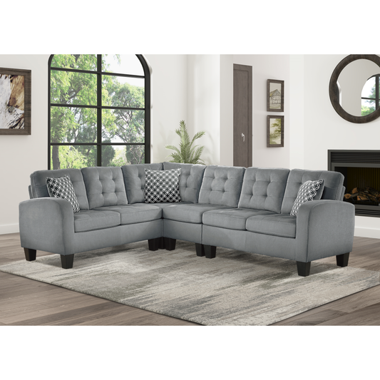 Sofa Sectionel Gris en L Réversible 6 Places