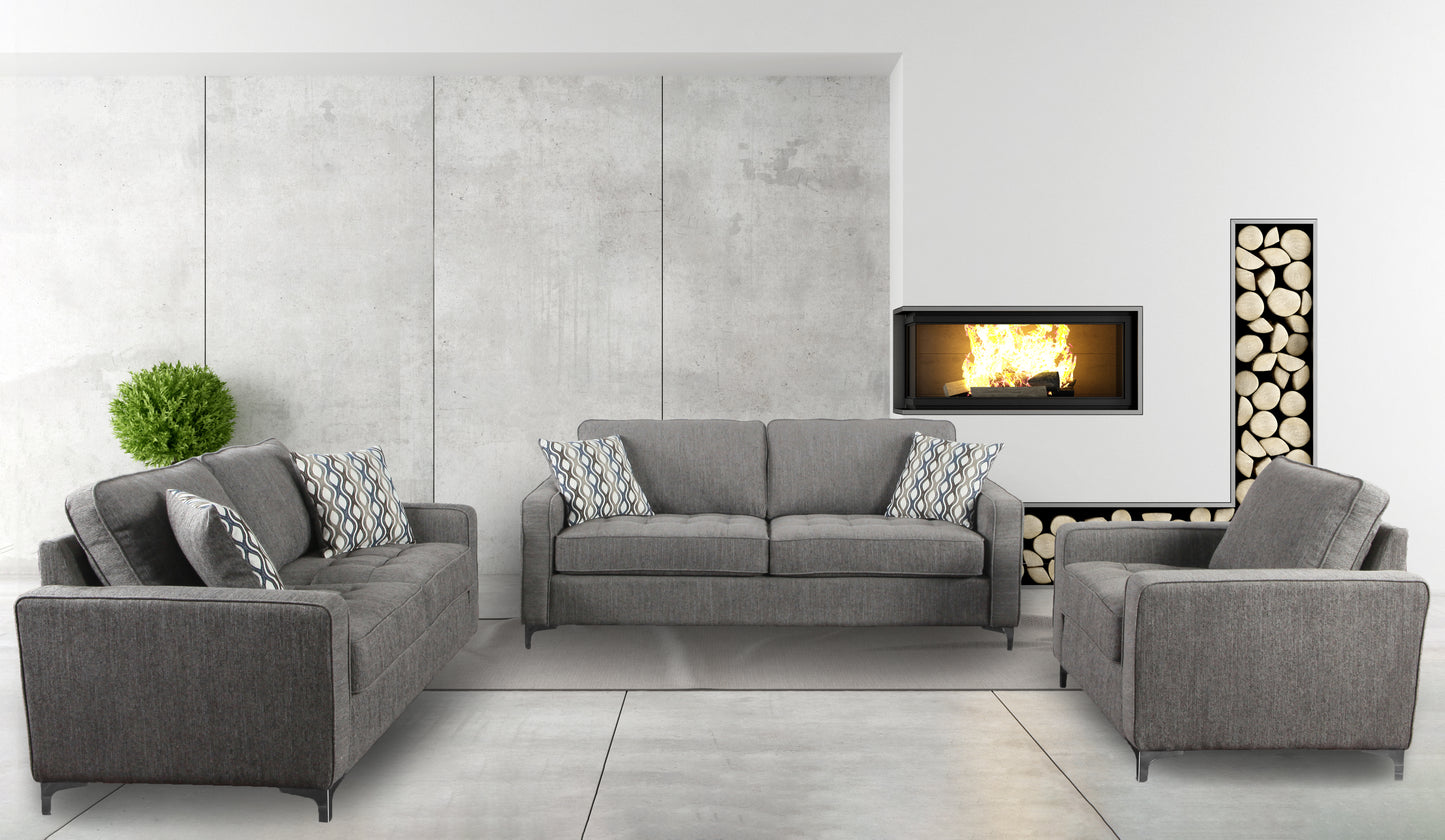 Causeuse grise en tissu #9049CH-2