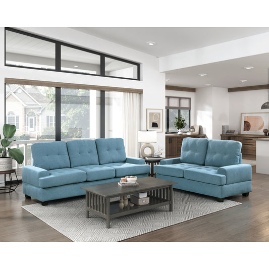Ensemble de Sofa en Tissu Dunstan | Bleu | EUB7639