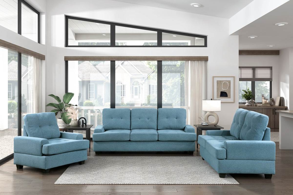 Ensemble de Sofa en Tissu Dunstan | Bleu | EUB7639