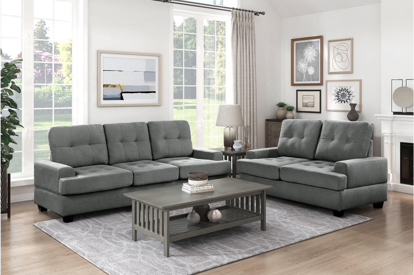 Ensemble de Sofa en Tissu Dunstan | Gris Foncé | YGD7639