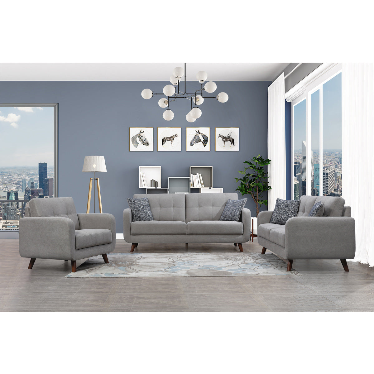 Ensemble de Sofa Style Contemporain Noma | Gris | YG1959