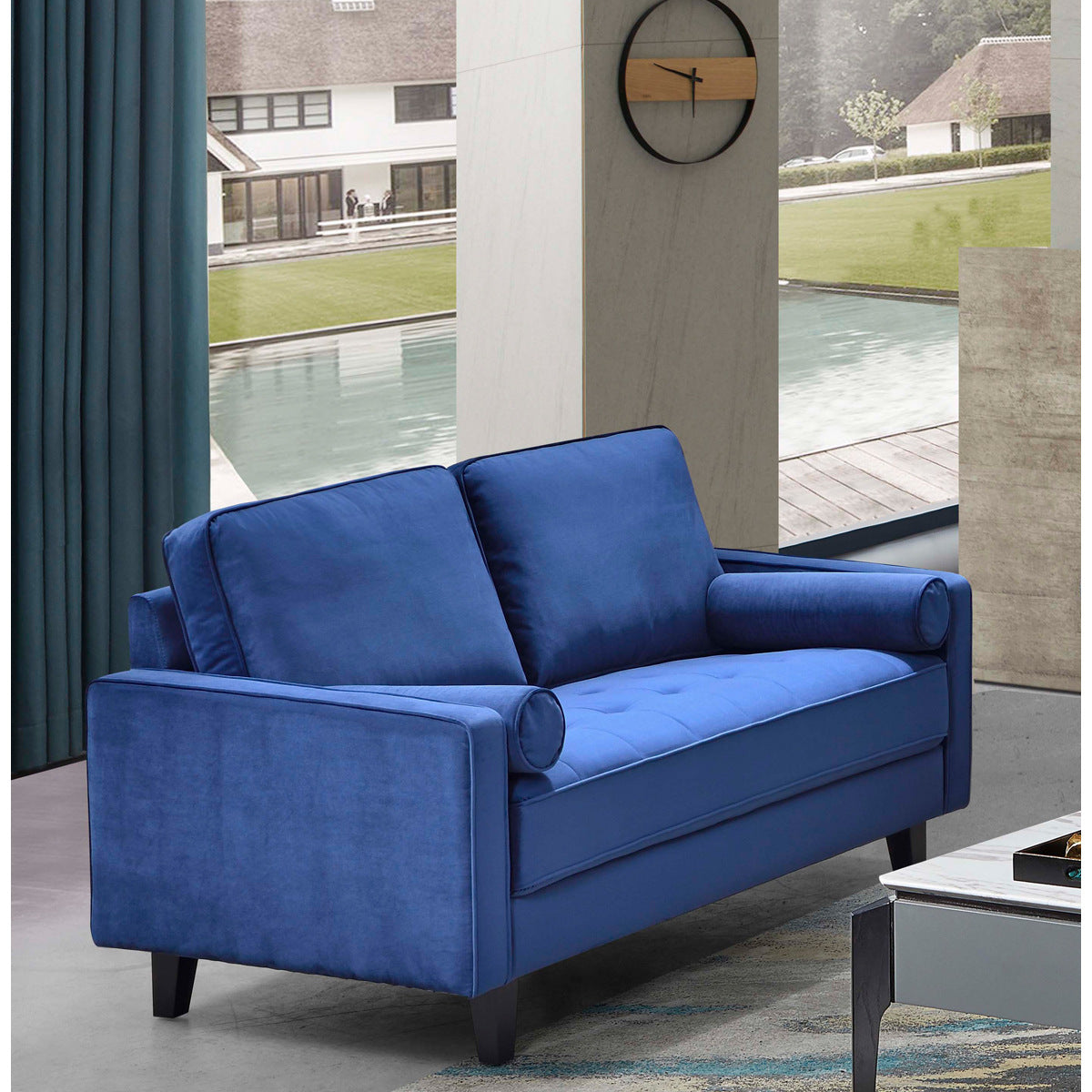 Causeuse en Velours Classique Toulouse | Bleu | 2-ULB30099