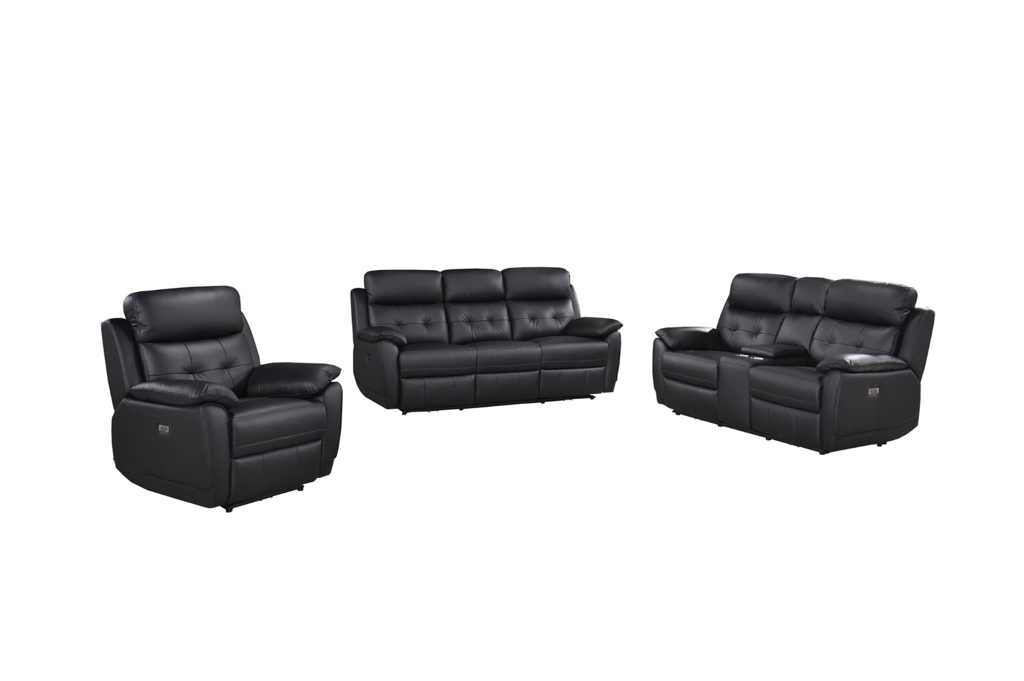 Ensemble de Sofa Électrique Inclinable Olivier | Noir | CLSKLBP23099