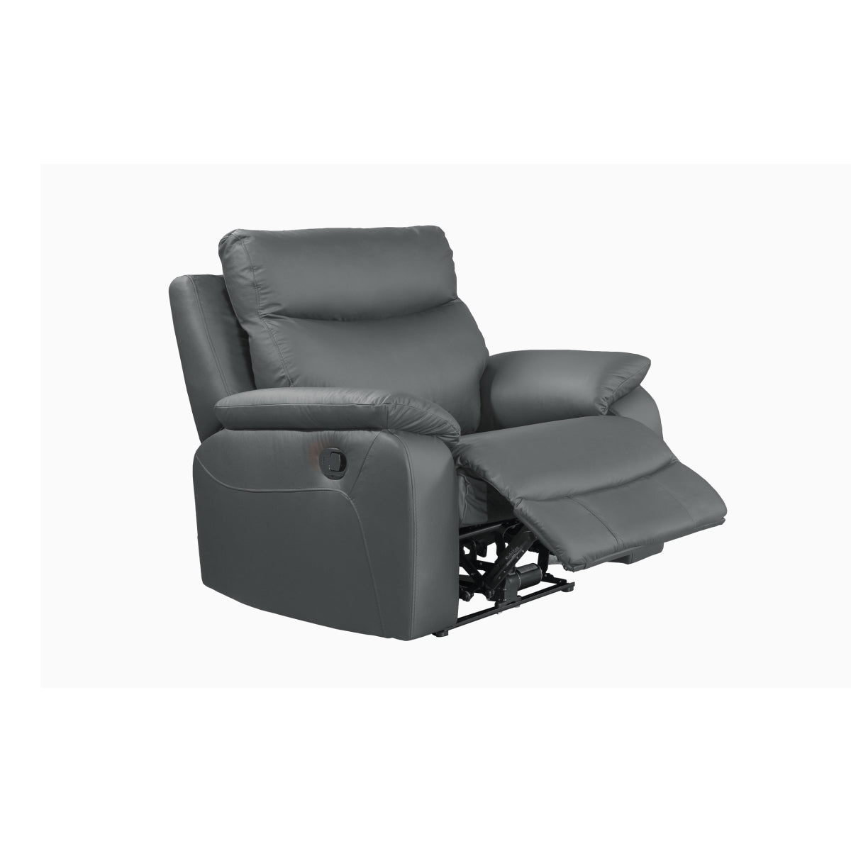Chaise Inclinable Manuelle Wembley en Cuir Véritable | Gris Foncé | 10299