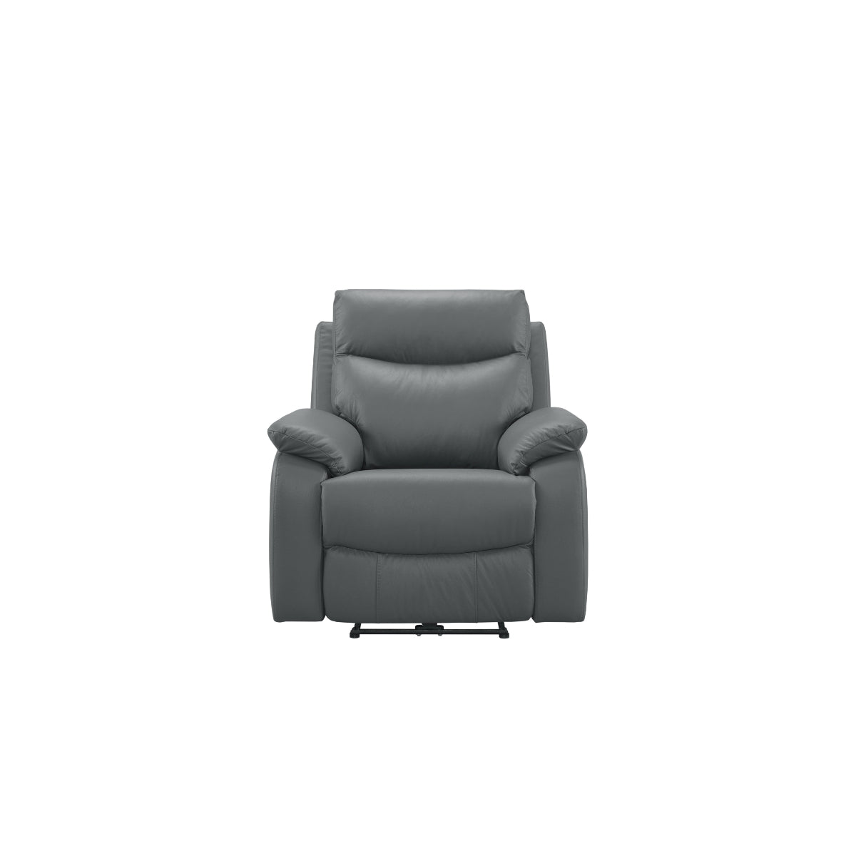 Chaise Inclinable Manuelle Wembley en Cuir Véritable | Gris Foncé | 10299