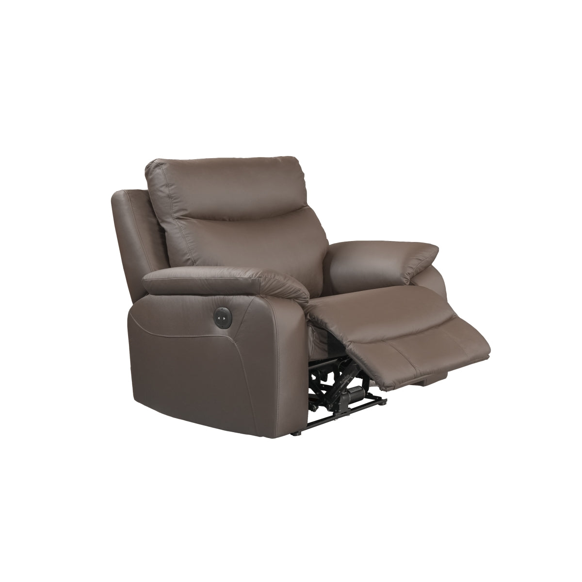 Wembley | Chaise Inclinable Électrique en Cuir Véritable | Brun | 10299