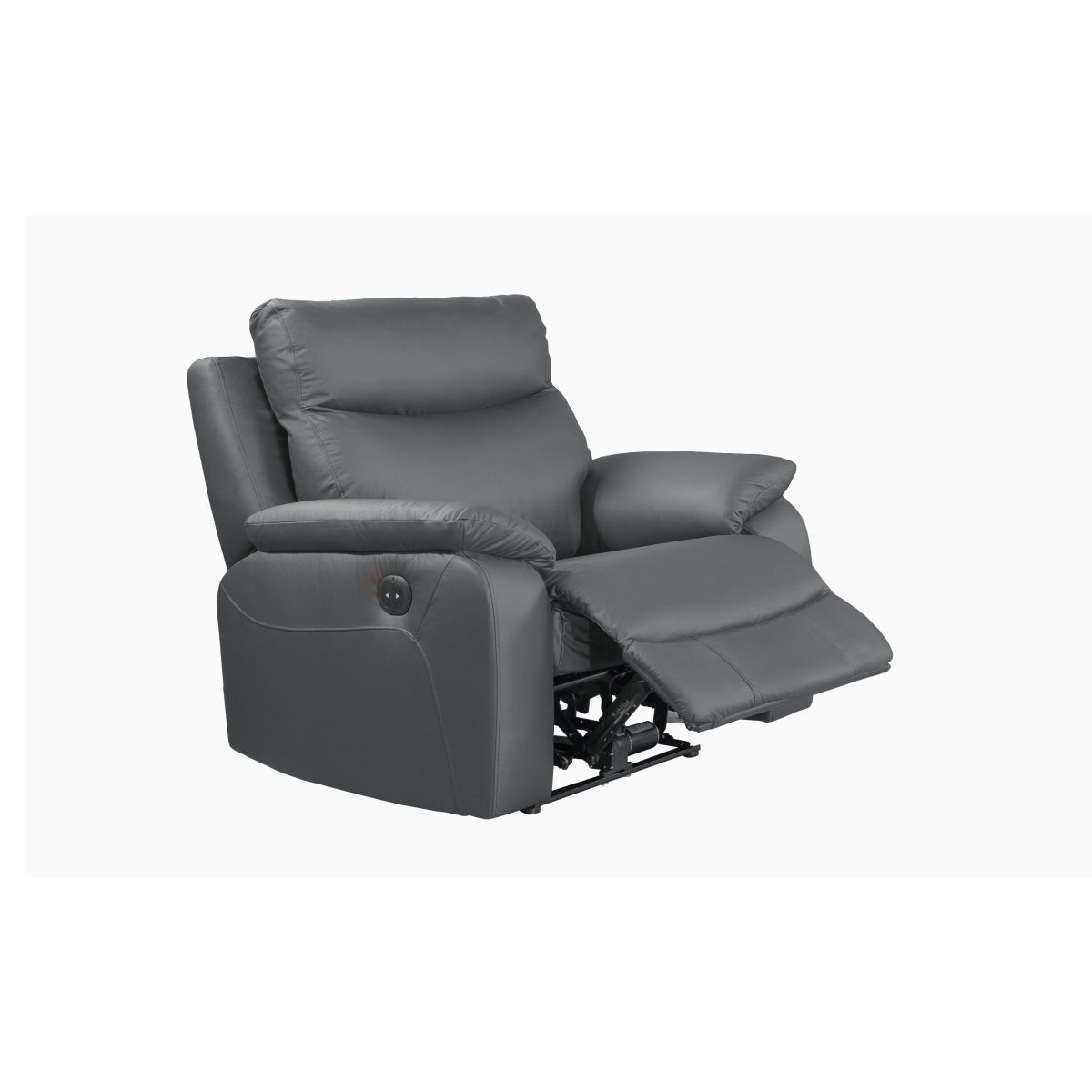 Wembley | Chaise Inclinable Électrique en Cuir Véritable | Gris Foncé | 10299