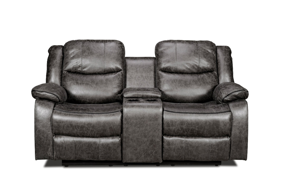 Causeuse Manuelle Inclinable avec Console Centrale | Gris | 2-YRG49899