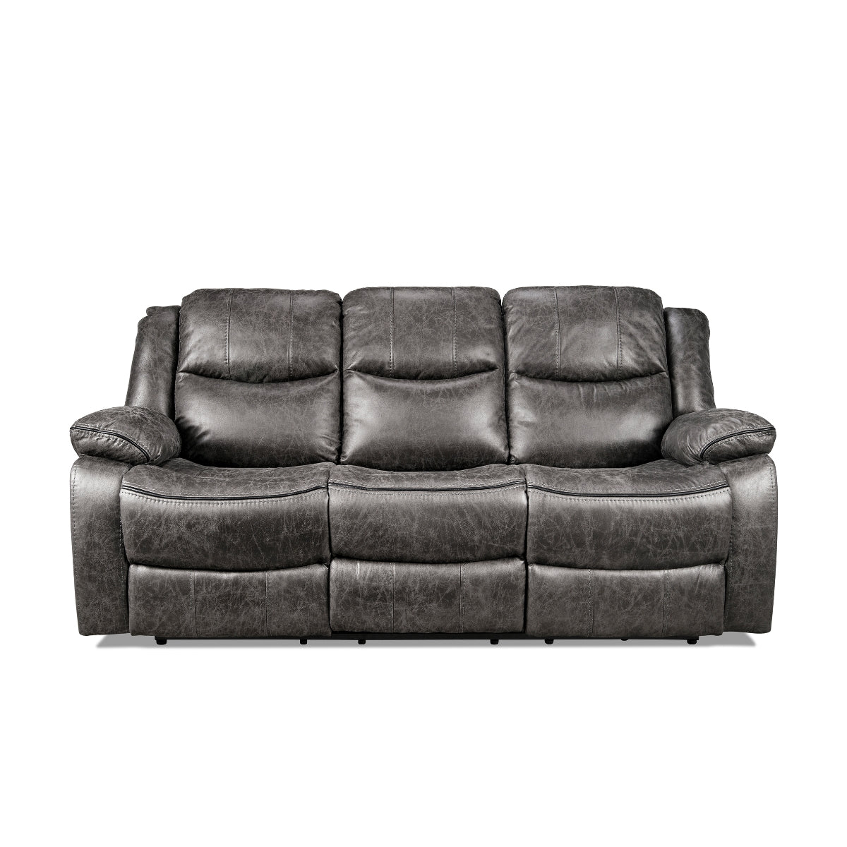 Sofa Manuel Inclinable avec Table Escamotable | Gris | 3-YRG49899