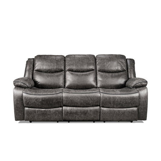 Sofa Manuel Inclinable avec Table Escamotable | Gris | 3-YRG49899