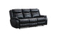 Sofa 3 places Noir Inclinable en Imitation de Cuir #99926BLK-3C