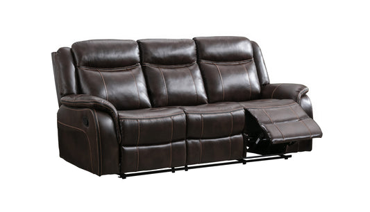 Sofa 3 place Brun Inclinable en imitation de Cuir #99926BRW-3