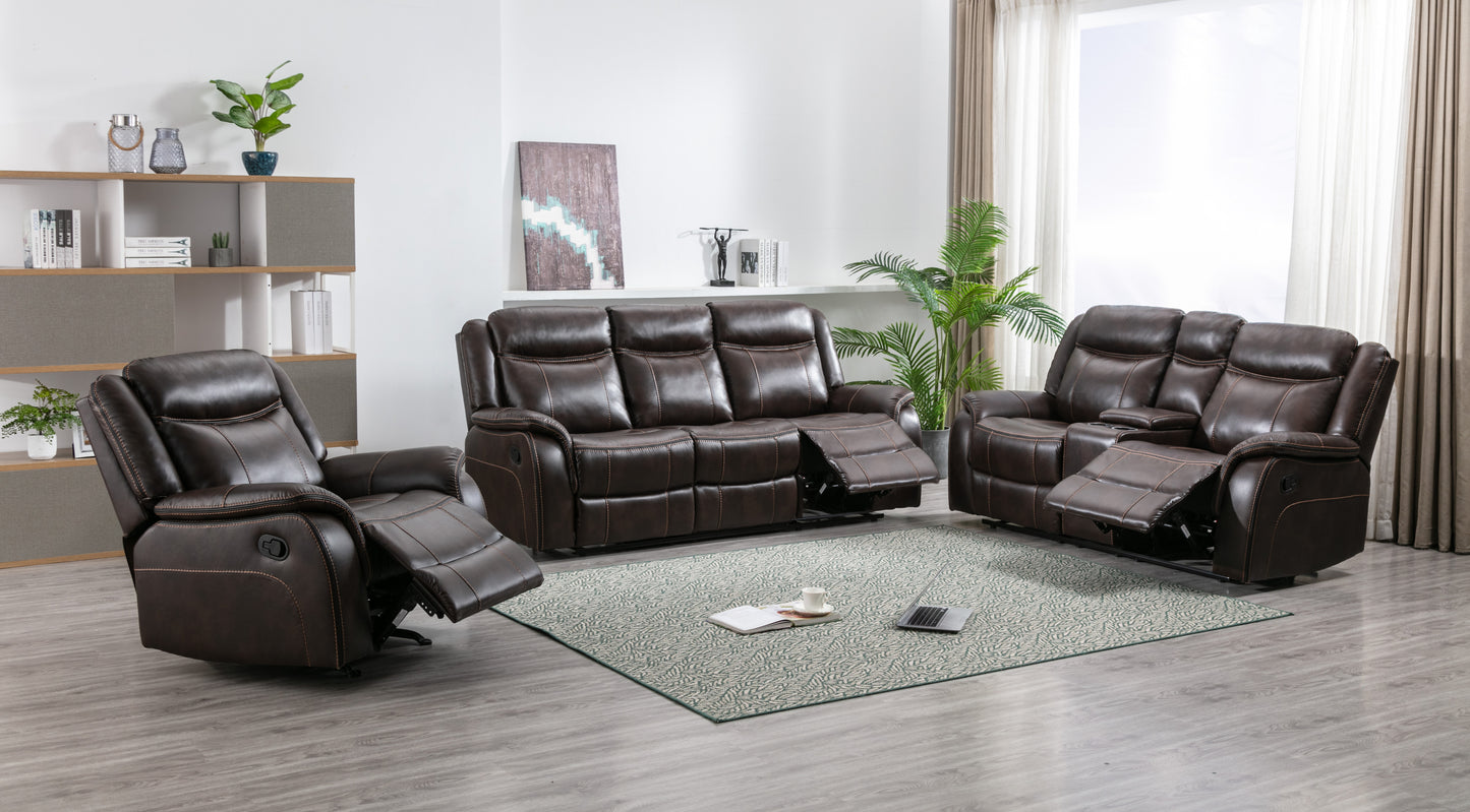 Causeuse 2 inclinable Place Brun Inclinable en imitation de Cuir #99926BRW-2C