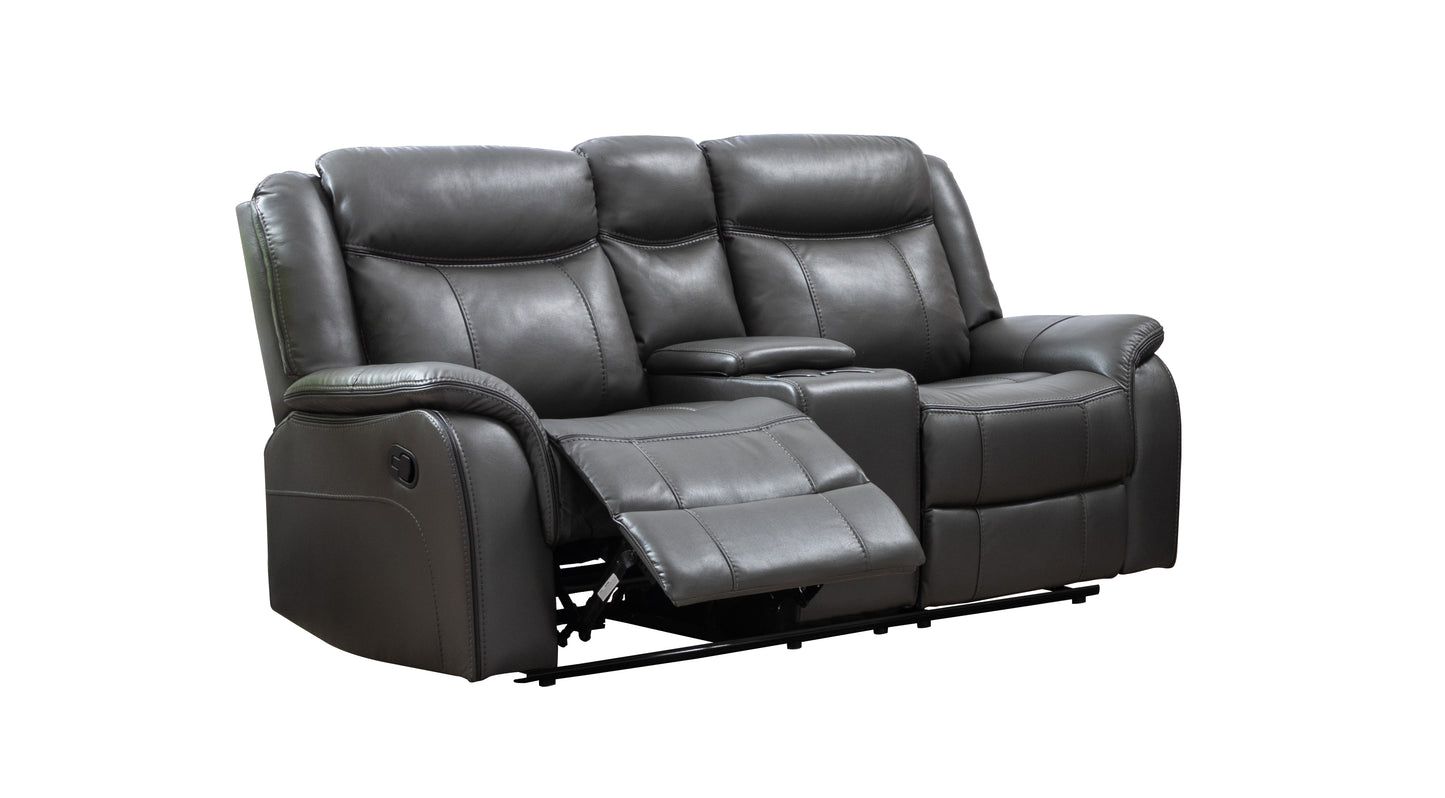 Causeuse Inclinable 2 places Grise en imitation Cuir #99926G-2C