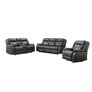 Sofa 3 places Inclinable 3 places Grise en imitation Cuir #99926G-3C