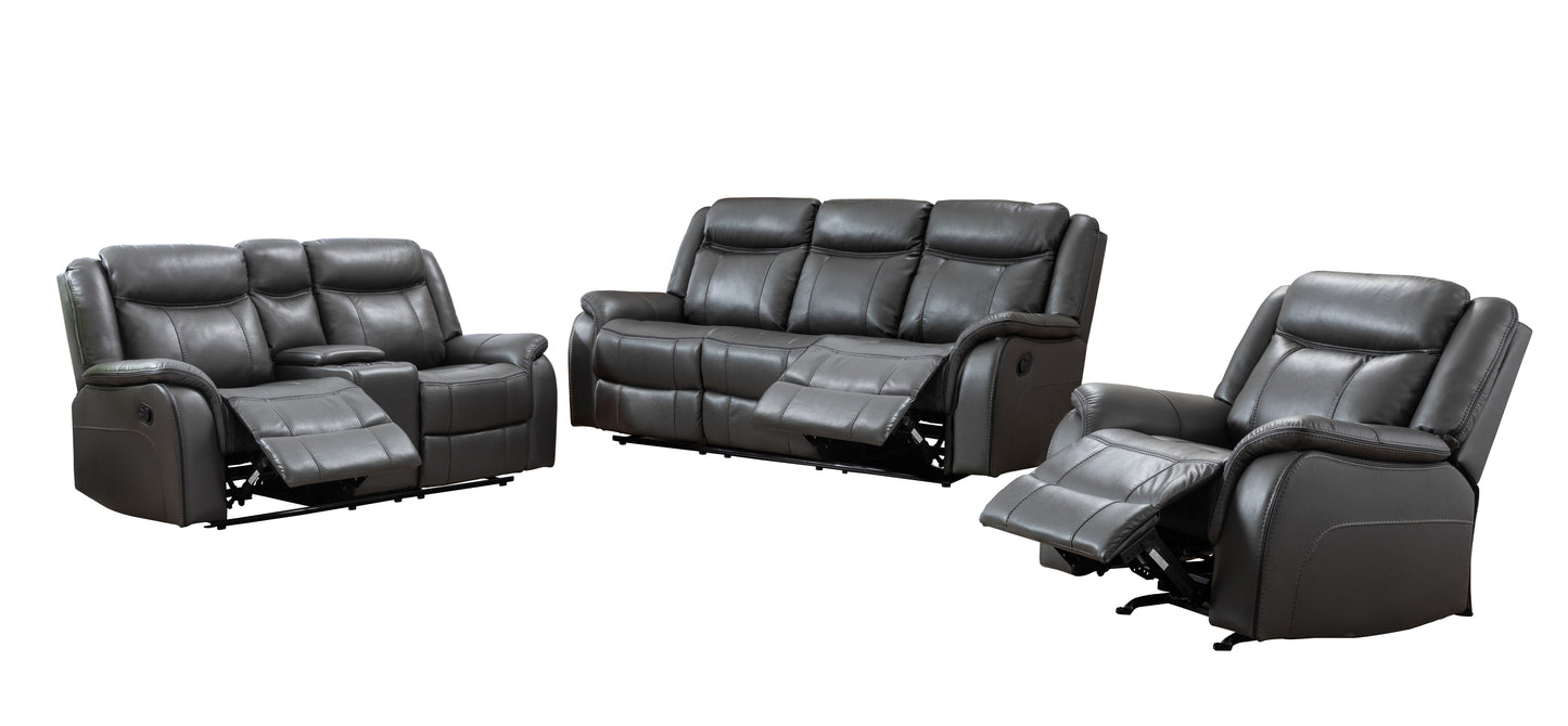 Causeuse Inclinable 2 places Grise en imitation Cuir #99926G-2C