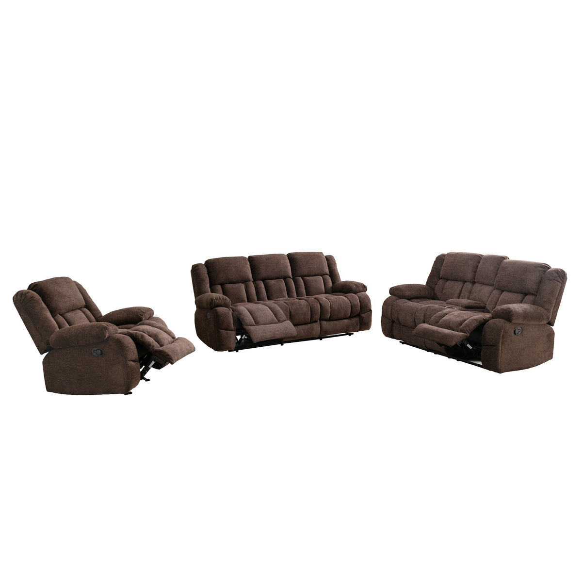 Sofa Manuel Inclinable Presley | Brun | 3-WRB82999
