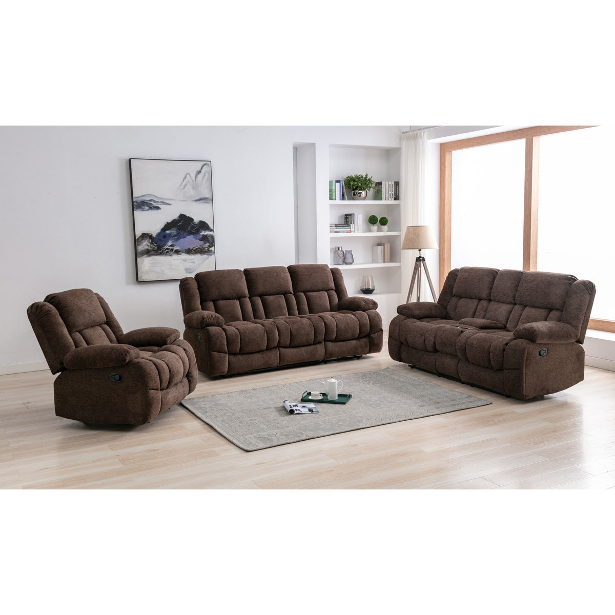 Ensemble de Sofa Inclinable Presley | Brun | WRB82999