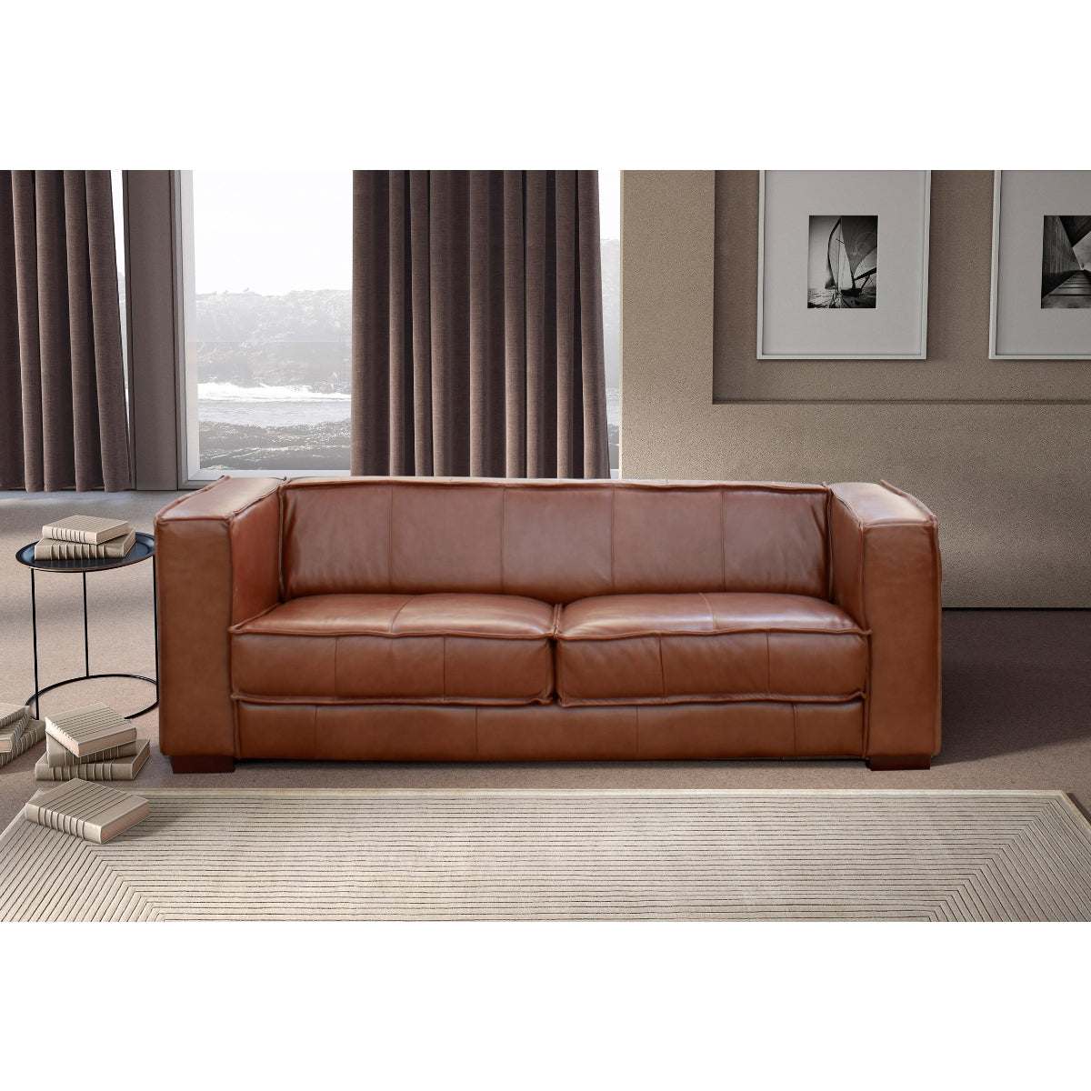Ensemble de Sofa Salvador en Cuir Véritable | Chocolat Brun | CHC55999