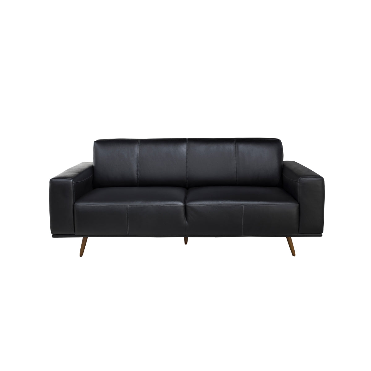 Causeuse Contemporaine Ipanema en Cuir Brésilien Authentique | Noir | 2-KBL65999