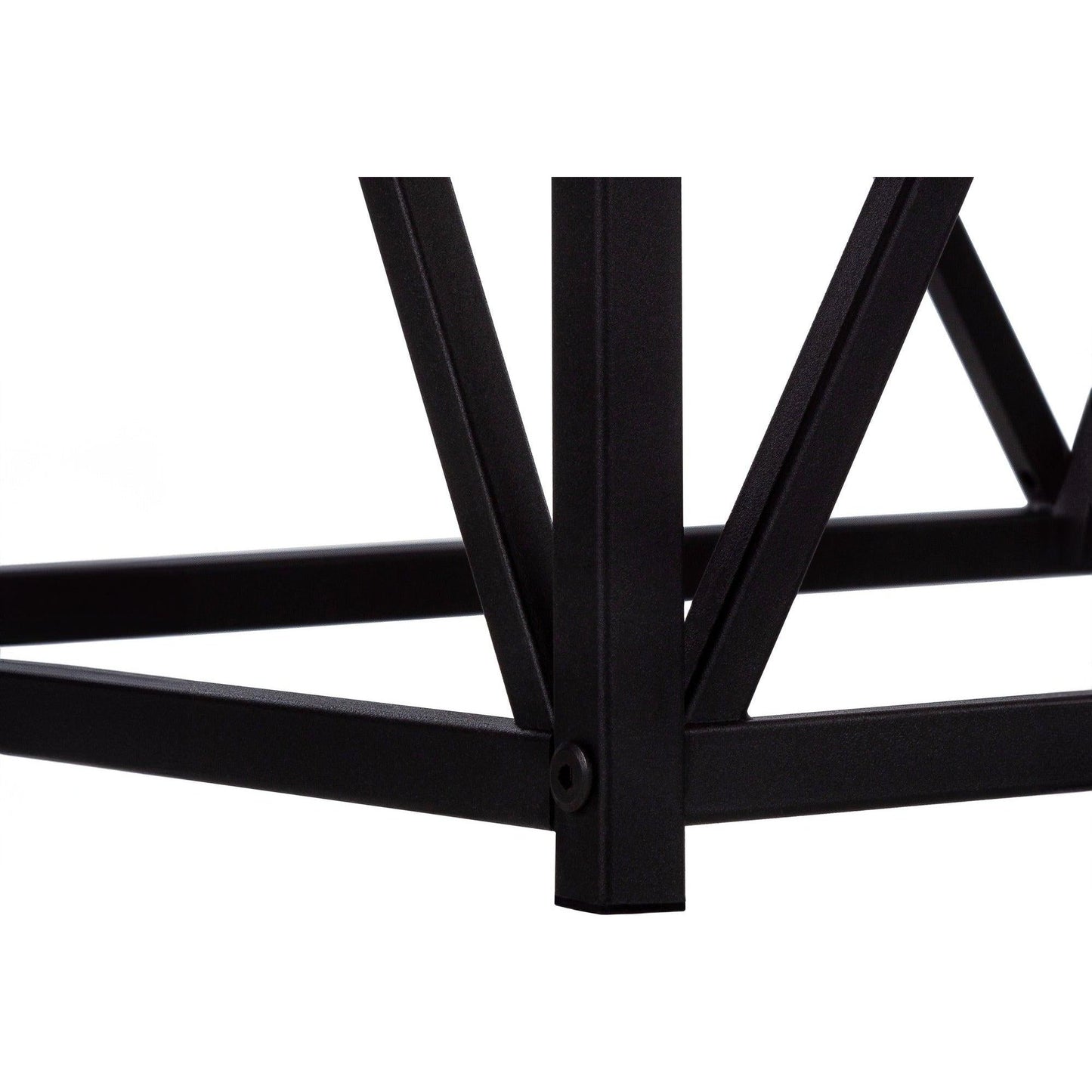 Table de Cuisine - 36"X 48" / Apparence Bois Brun / Base en Métal Noir / #MO1107