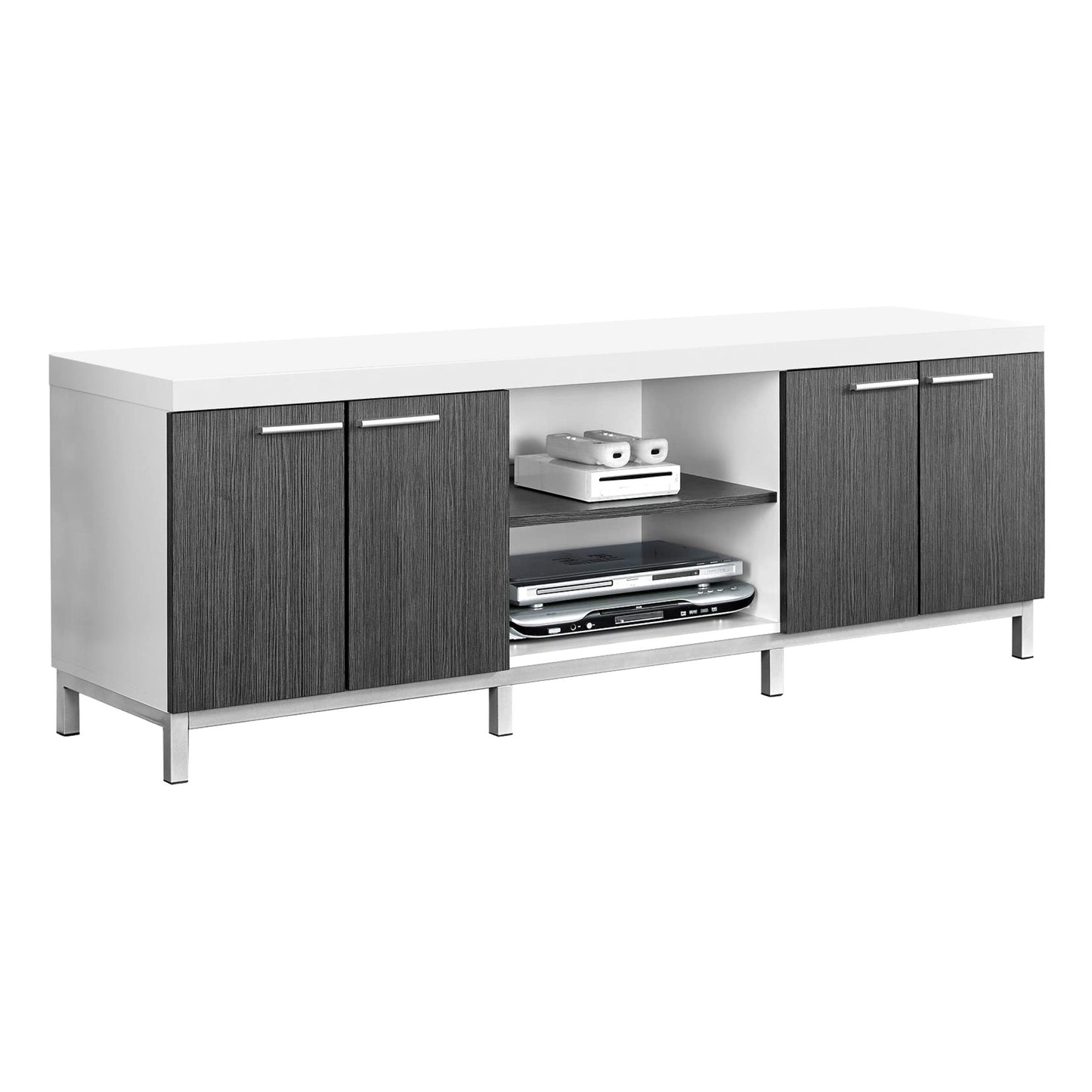 Meuble T.V - 60"L / Avec Portes Grises / #MO2591