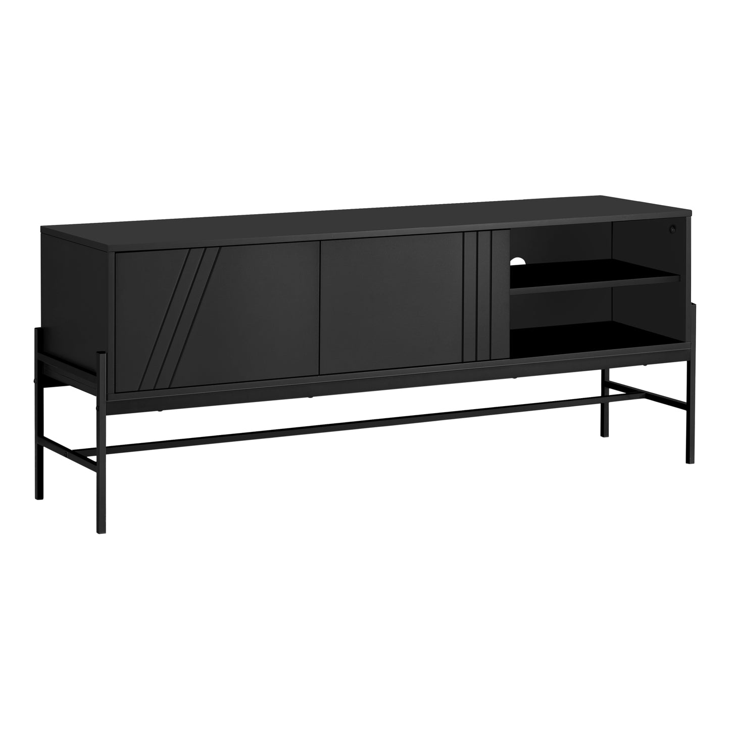 Meuble T.V - 60"L / Base de Métal Noir avec Entreposage / #MO2734