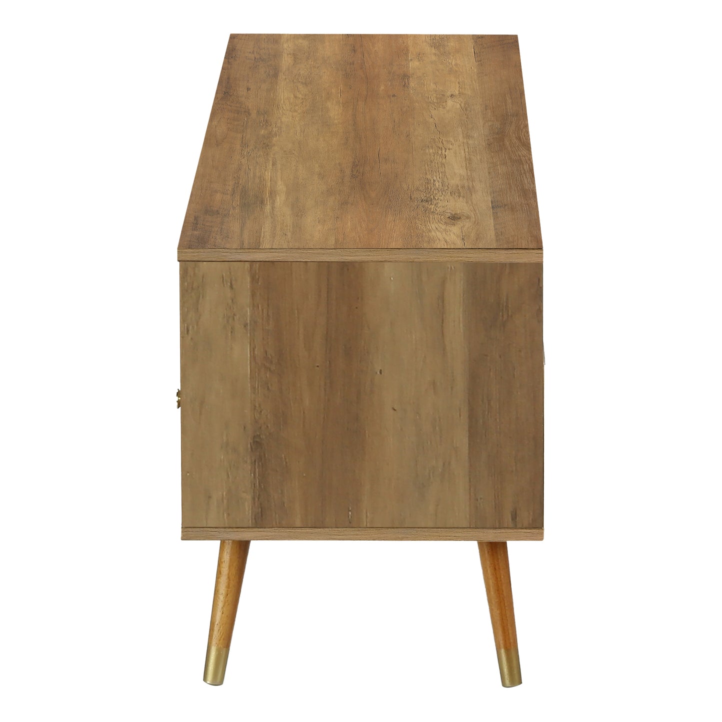 Meuble T.V - 48"L / Noyer Mi-Siècle et 3 Tiroirs / MO#2835