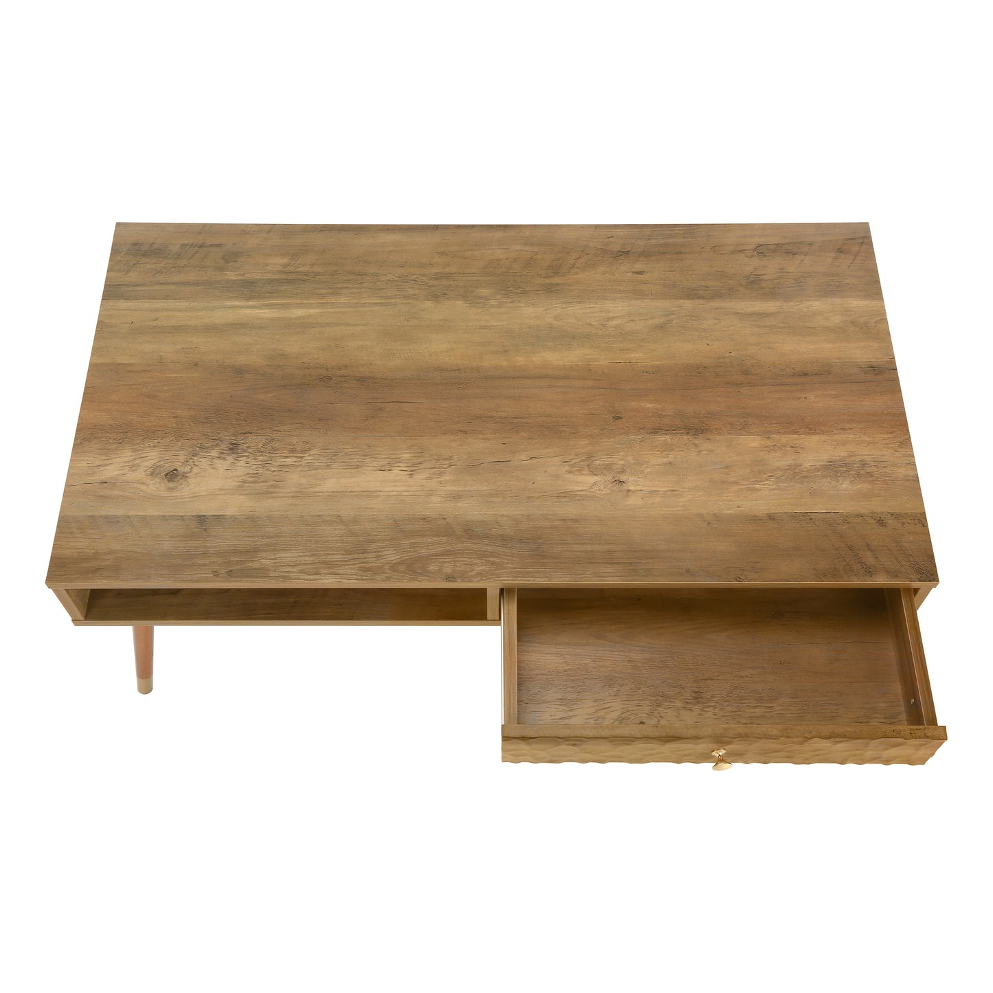 Table de Salon / Noyer Mi-Siècle / Tiroir / #MO2836
