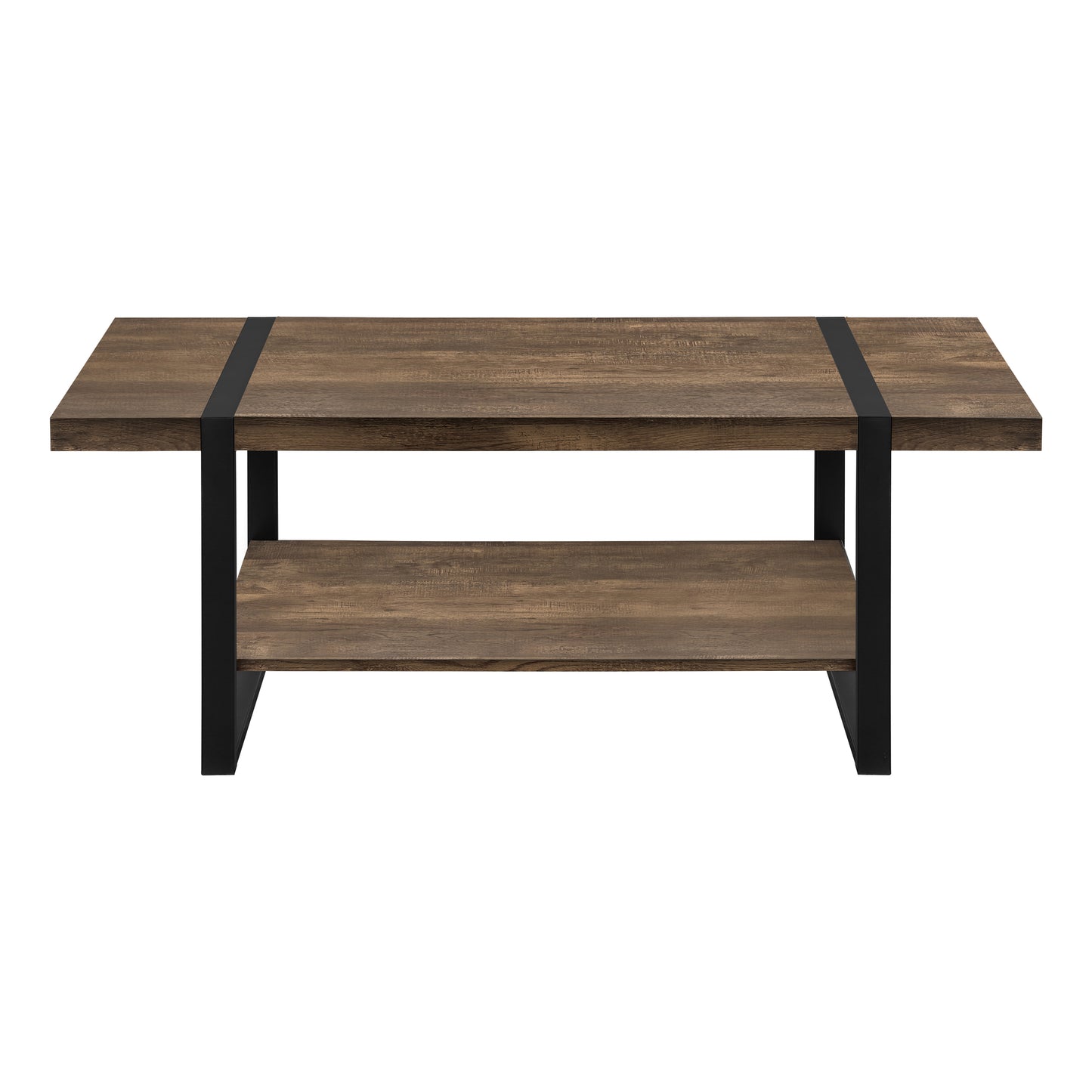 TABLE DE SALON - FAUX BOIS BRUN / METAL NOIR / #2850MO