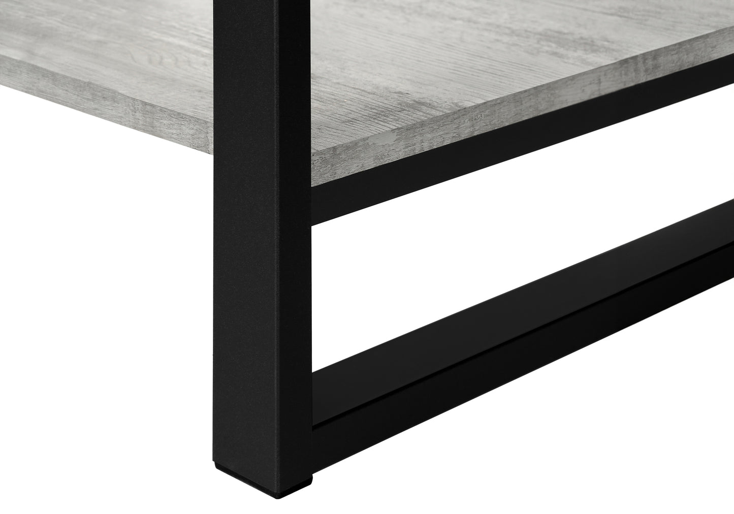 TABLE DE SALON - FAUX BOIS GRIS / METAL NOIR / #2855MO