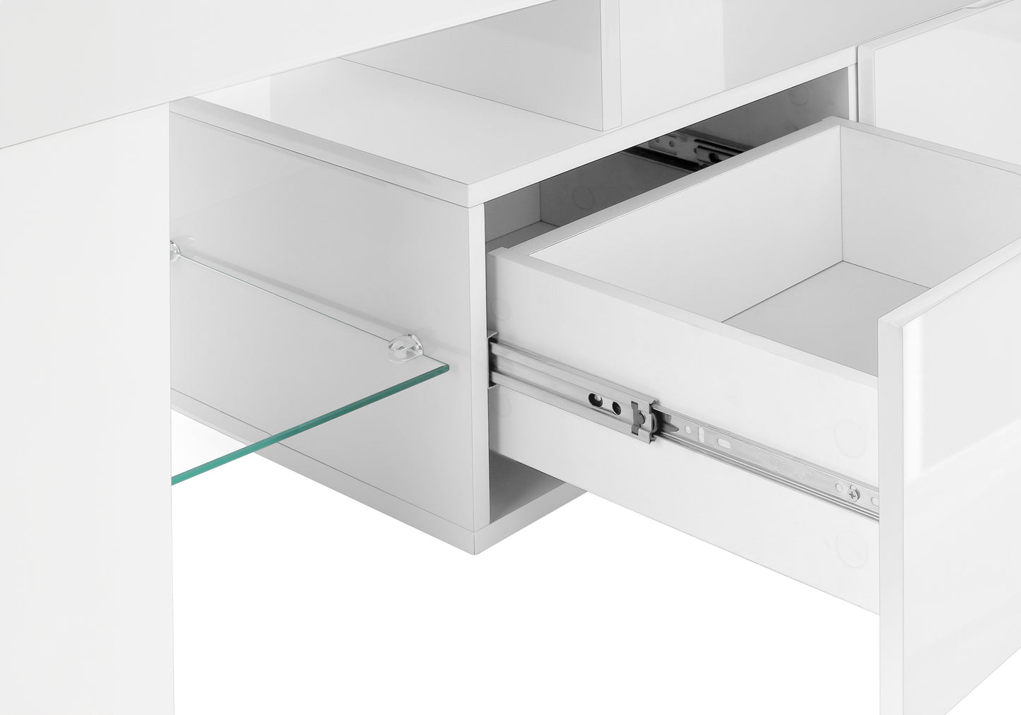 Meuble T.V - 63"L / Blanc Lustré / MO#3548