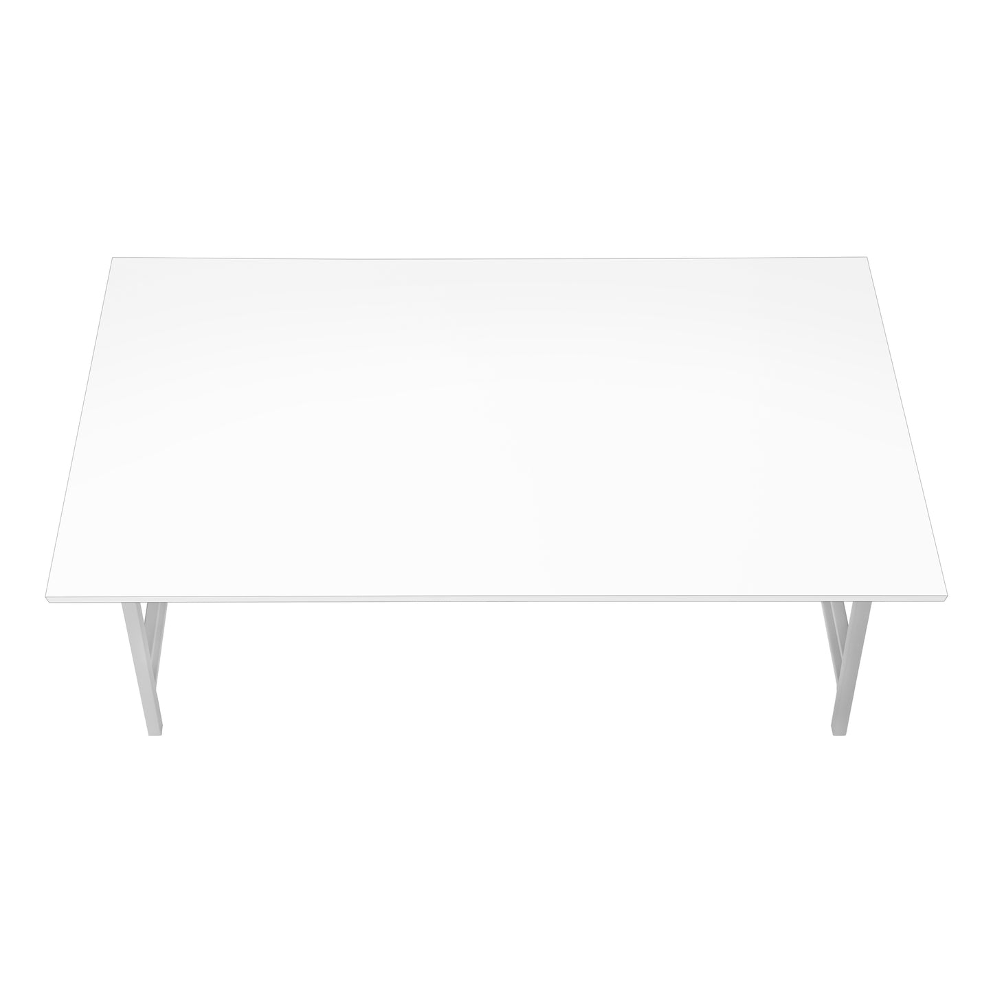 TABLE DE SALON - 40"L / BLANC / METAL ARGENT / #MO3790