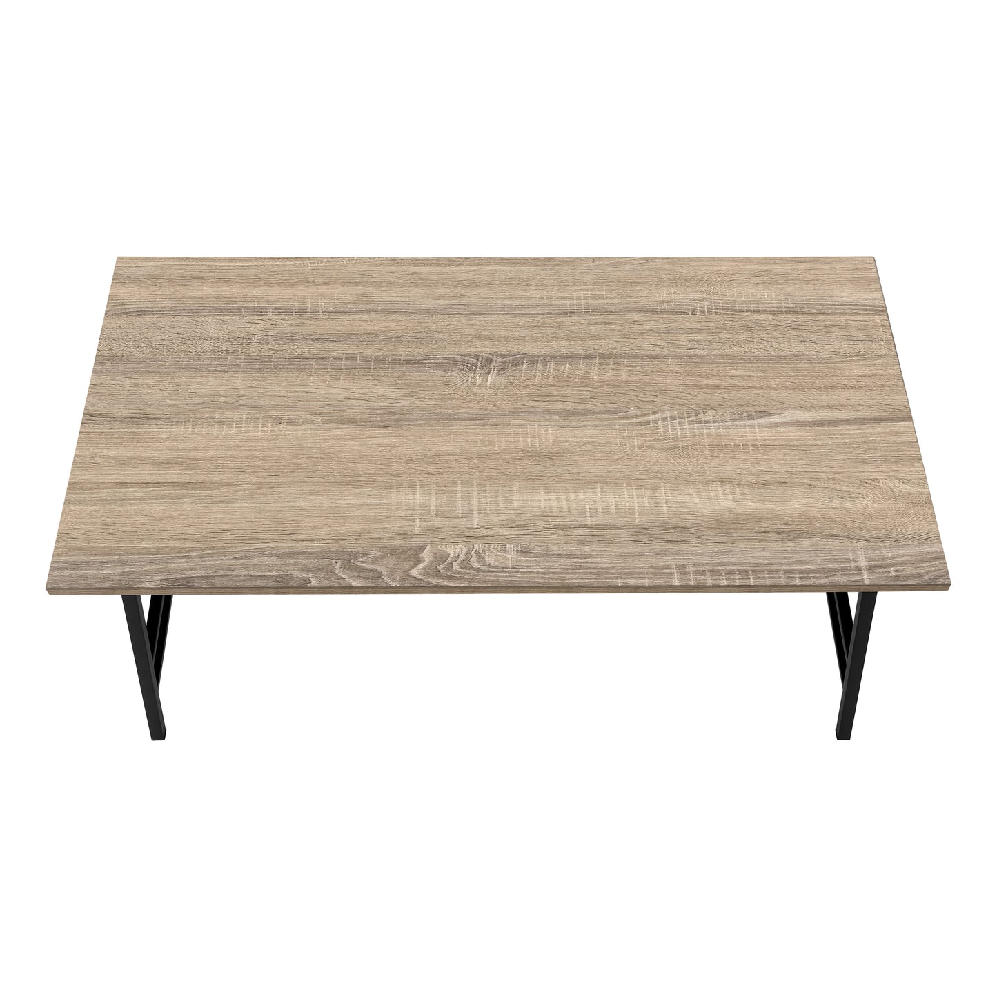 TABLE DE SALON - 40"L / TAUPE FONCE / METAL NOIR / #MO3792