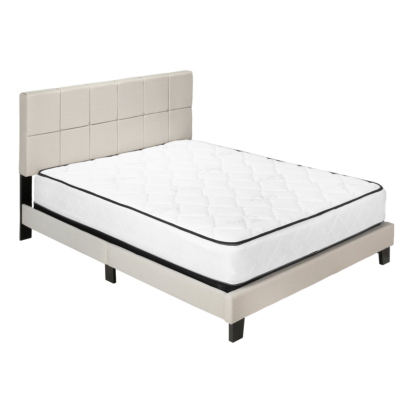 Lit Queen Complet / Tissu Beige / #MO5605