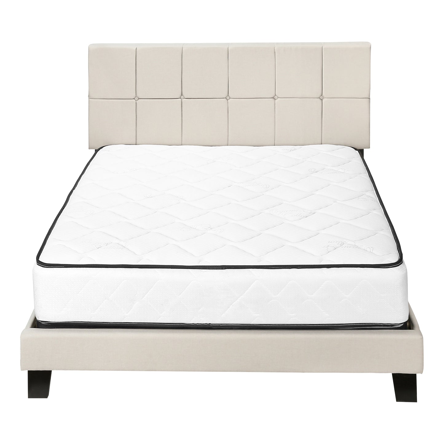 Lit Queen Complet / Tissu Beige / #MO5605