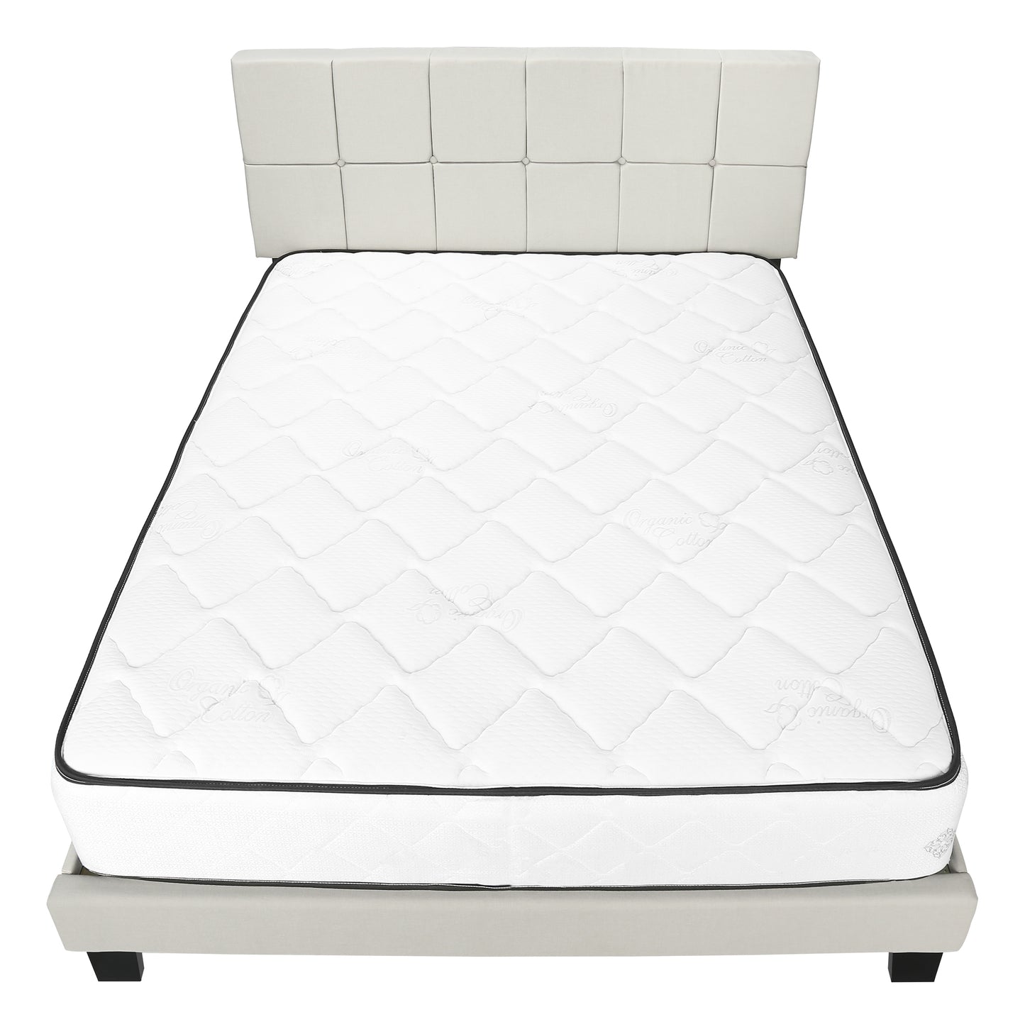 Lit Queen Complet / Tissu Beige / #MO5605