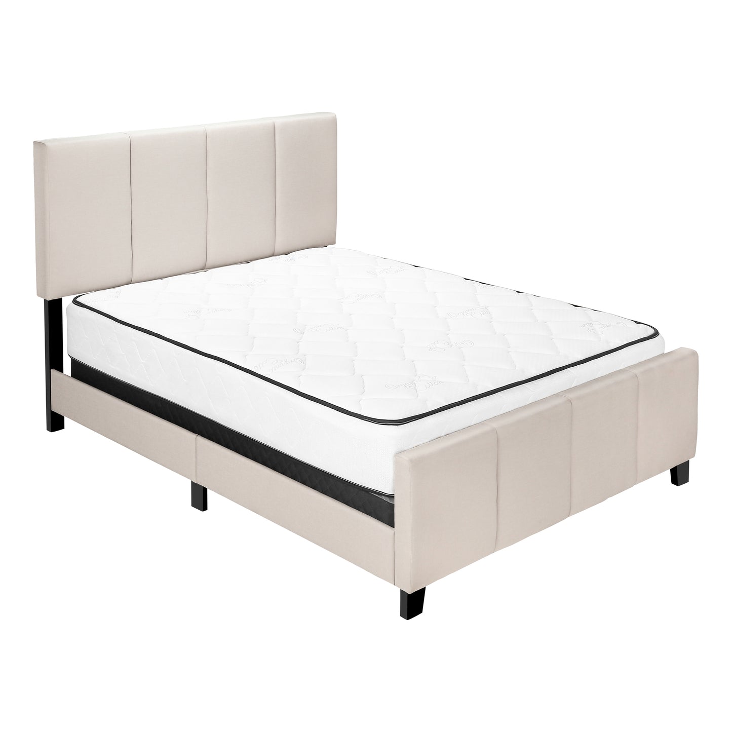 Lit Queen Complet/ Tissu Beige / #MO6026Q