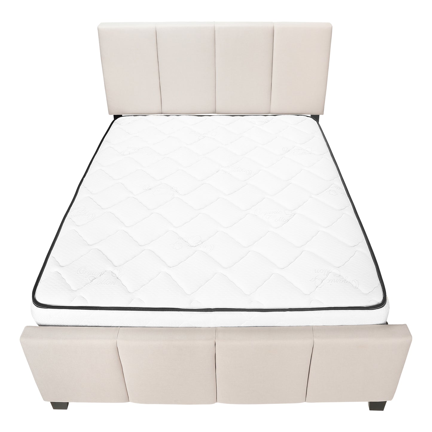 Lit Queen Complet/ Tissu Beige / #MO6026Q