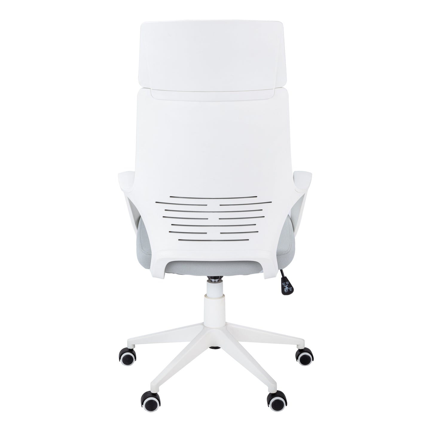 Chaise de Bureau- Blanc / Tissu Gris/ Dossier Exécutif / #MO7270