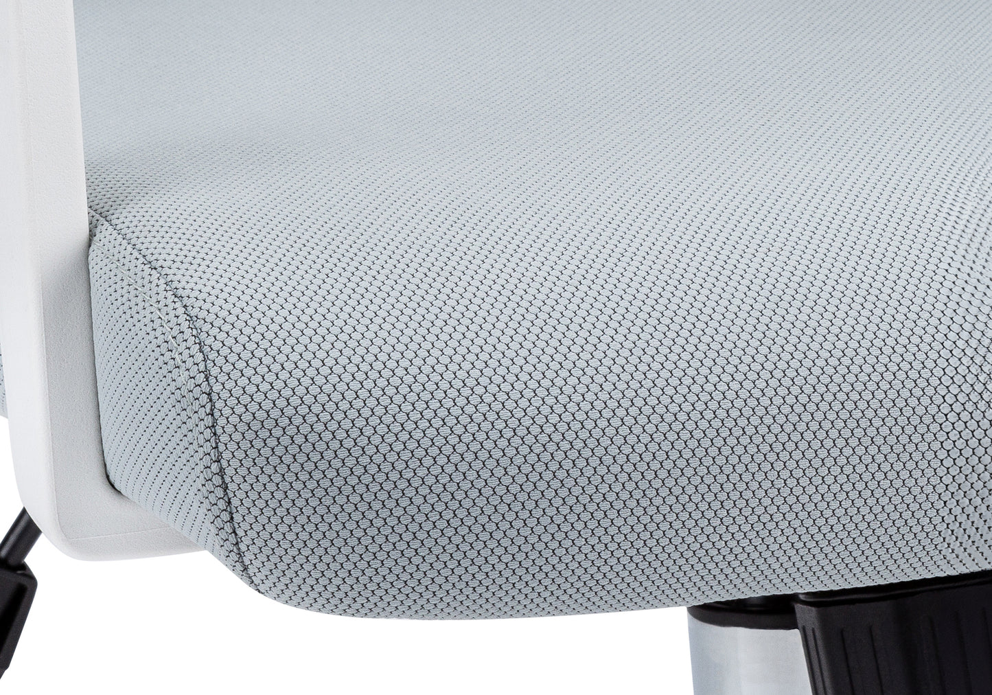 Chaise de Bureau- Blanc / Tissu Gris / Dossier Exécutif / #MO7301