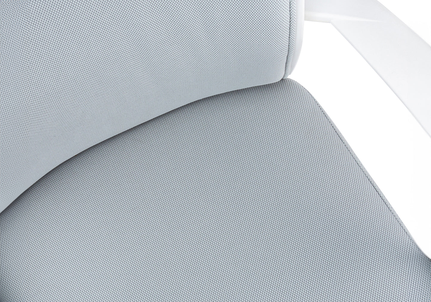 Chaise de Bureau- Blanc / Tissu Gris / Dossier Exécutif / #MO7301