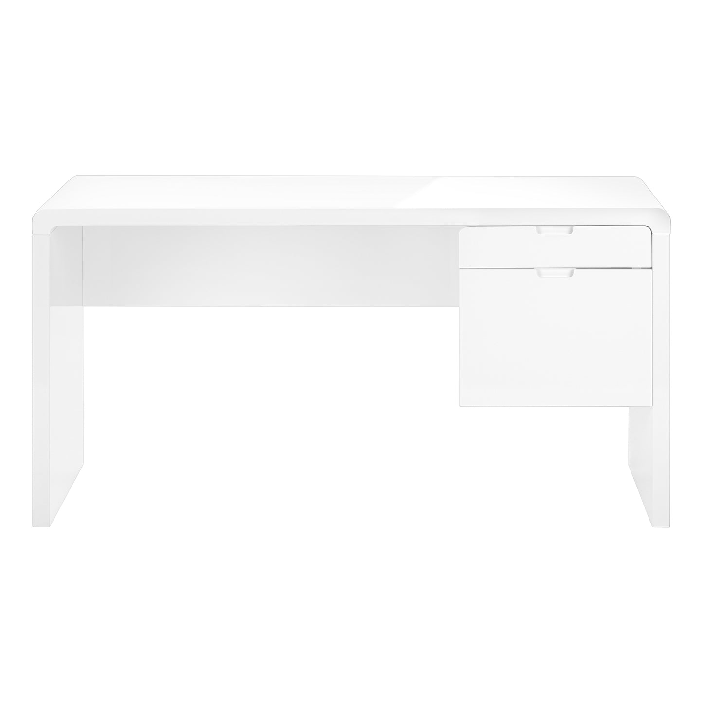 Bureau - 60"L / Blanc Lustré / Tiroir Coté Droite / Gauche / #MO7581