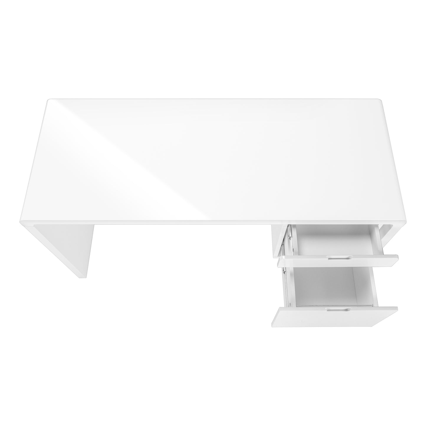 Bureau - 60"L / Blanc Lustré / Tiroir Coté Droite / Gauche / #MO7581