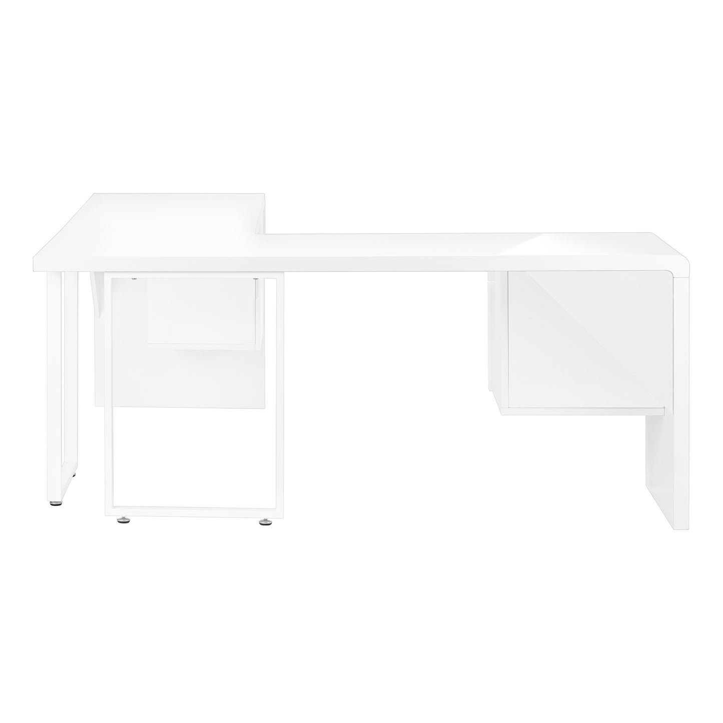 Bureau - 70"L / Blanc Lustré / Tiroir Coté Droite / Gauche / #MO7582